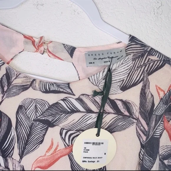 Dress Forum mini tropical print dress Graypeach Lena bell sleeve floral size M - Picture 4 of 10